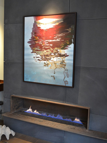 Corten Fireplace and Shelf