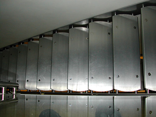 Staircase, glass panels