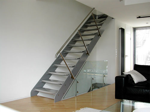 Staircase, glass panels