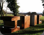Hollywood Design offer both design and build sculpture: This image shows Mark Firth at Goodwood in Corten Steel