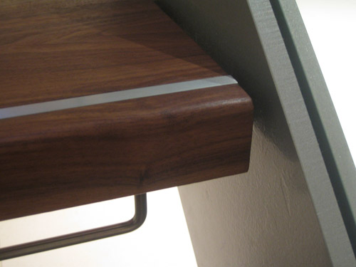 Glass walnut and aluminium staircase