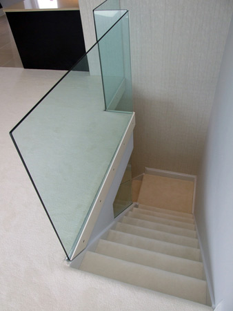 Powder Coated Steel and 12mm Toughened Glass Staircase Balustrade