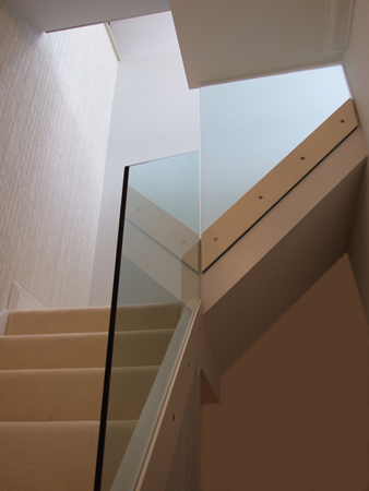 Powder Coated Steel and 12mm Toughened Glass Staircase Balustrade