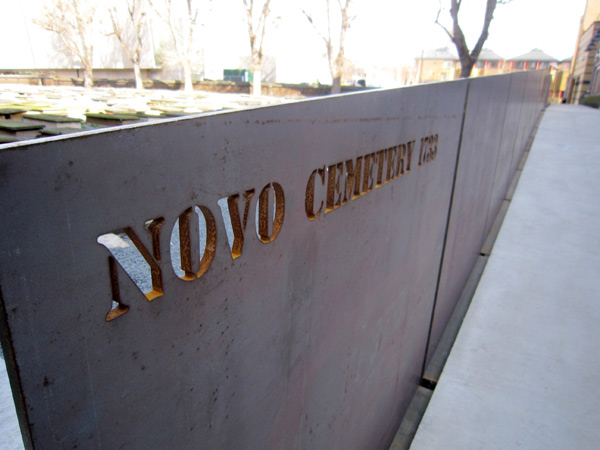 Novo Cemetery, London, Corten Steel Water Jet Cut Signage