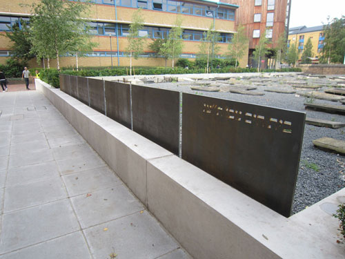 Novo Cemetery, London, Corten Steel Water Jet Cut Signage