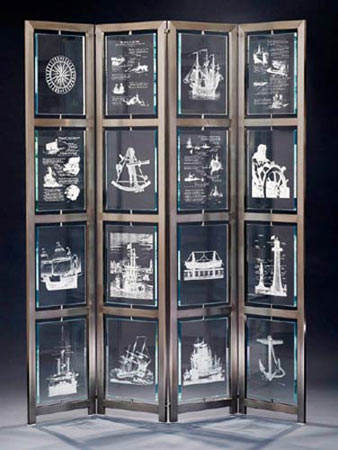 Laser Etched Glass and Brushed Stainless Steel - Screen