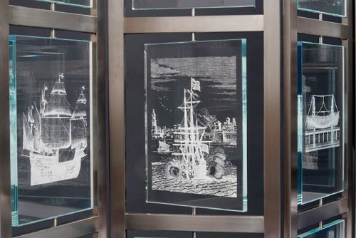 Laser Etched Glass and Brushed Stainless Steel - Screen