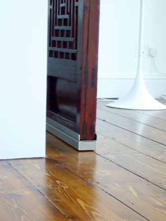 Brushed satin Stainless Steel mounting brackets for wooden screen