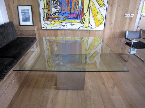Stainless Steel Table With Glass Top